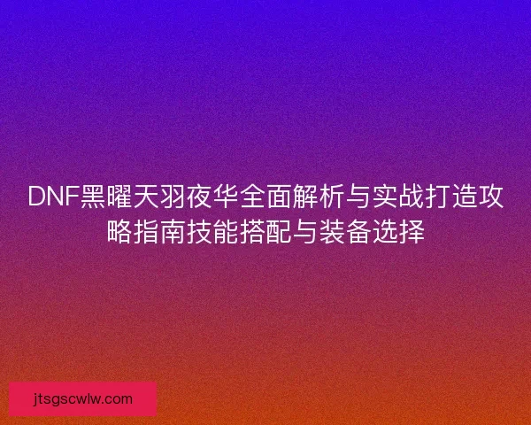 DNF黑曜天羽夜华全面解析与实战打造攻略指南技能搭配与装备选择